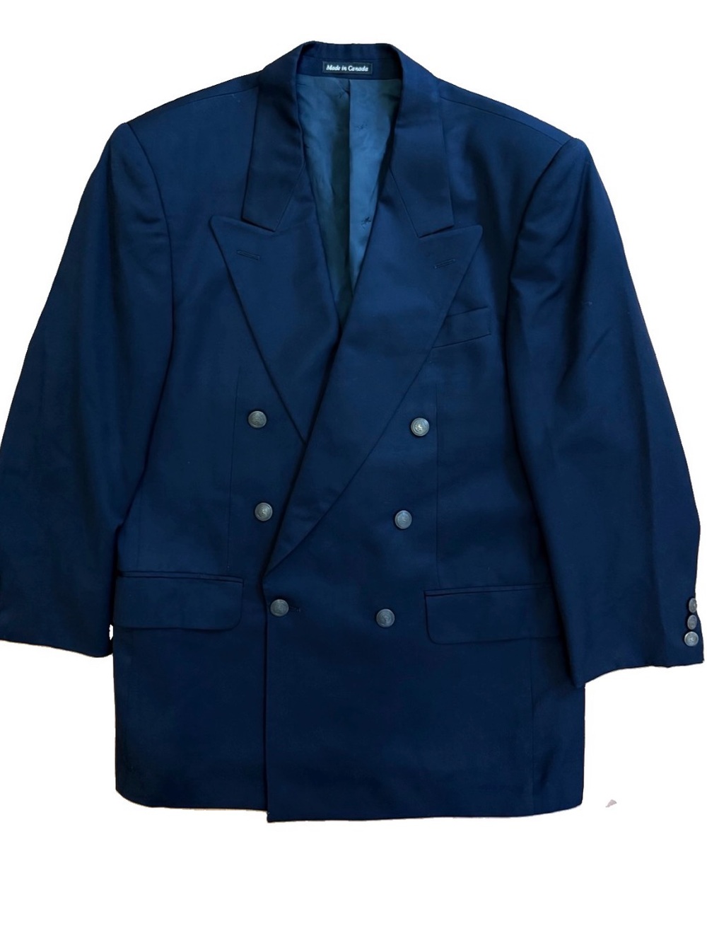 Yves Saint Laurent Navy Blue Double Breasted Blazer100% Worsted Wool Size 44R